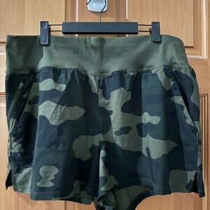 All in Motion Green Camouflage Women's Athletic Shorts